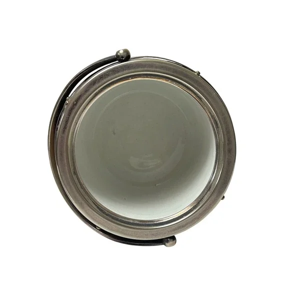 Walker & Hall EPNS Oak Biscuit Barrel‎ Jar Ceramic Liner England Vintage